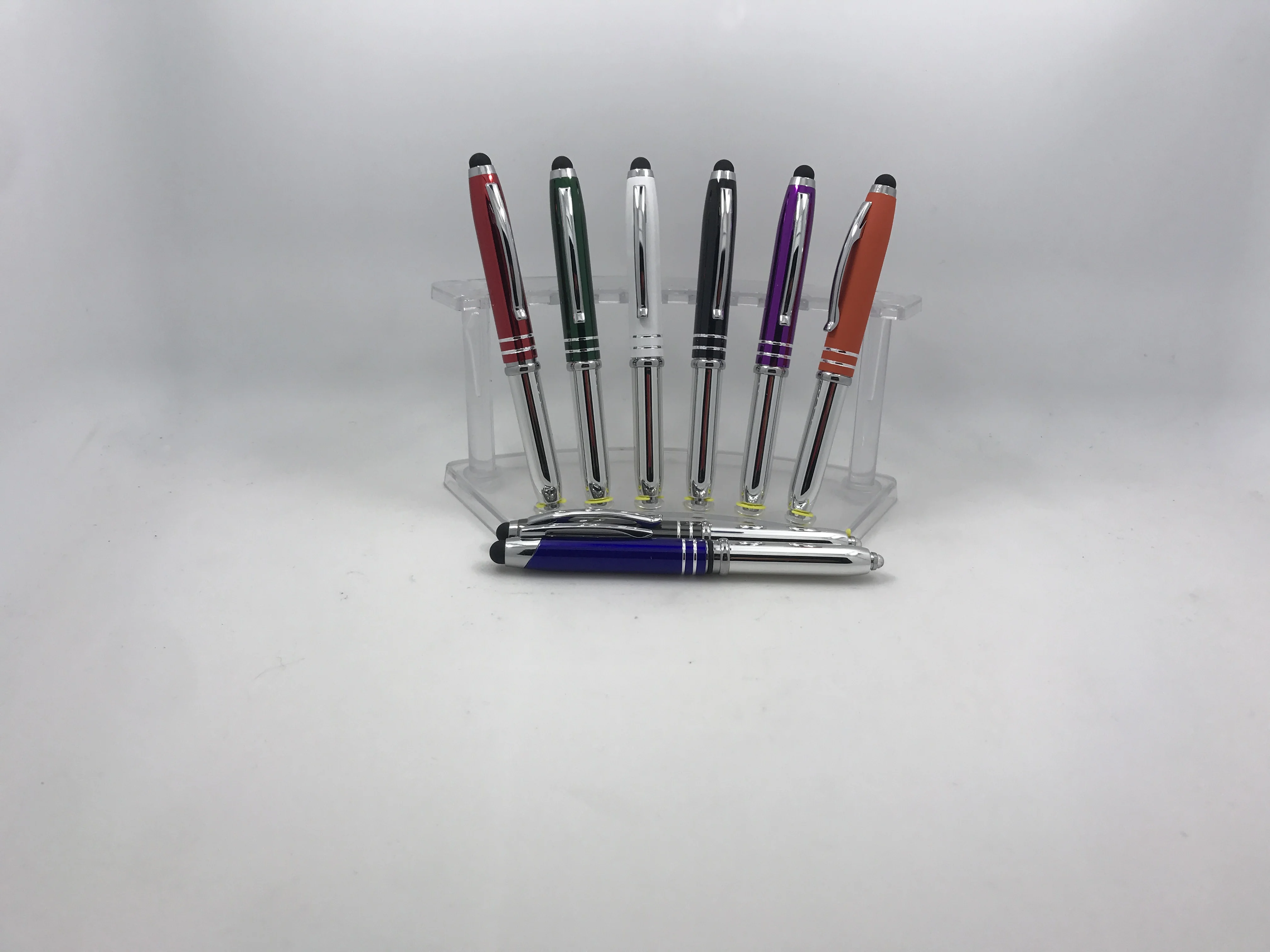 3 in 1 Promotional Ballpoint Pen Multi-Function Advertising Stylus with Touch Screen and LED Light Custom Logo Gift