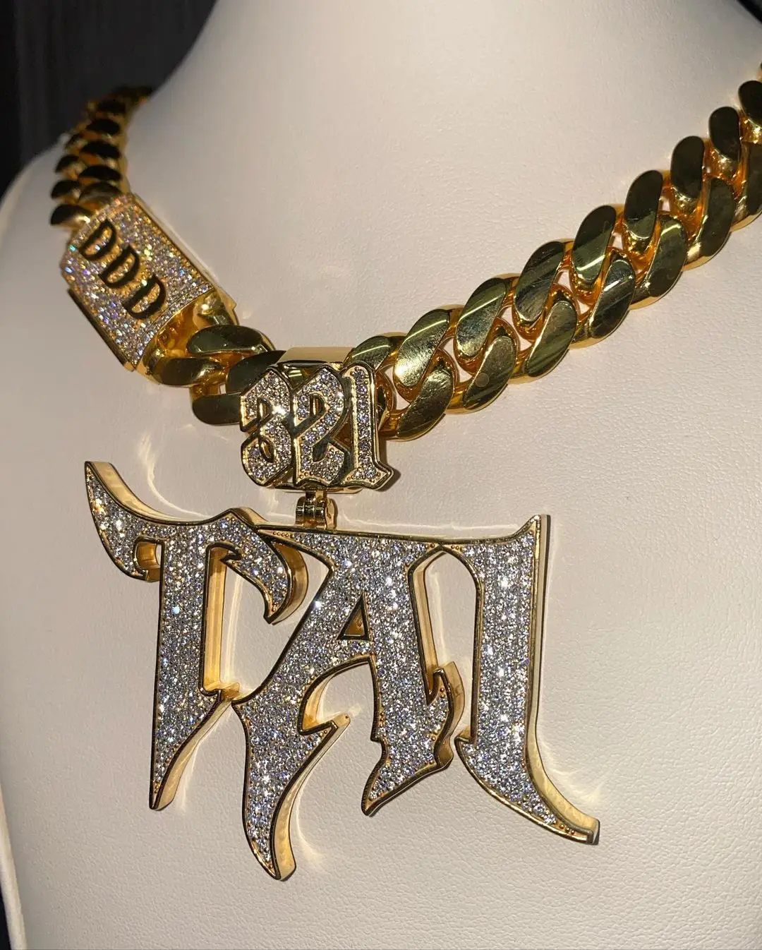 Hip Hop Customized Moissanite Chain Pendant Logo 925 Silver Jewelry Iced Out Initial Pendant Charm Moissanite Pendant