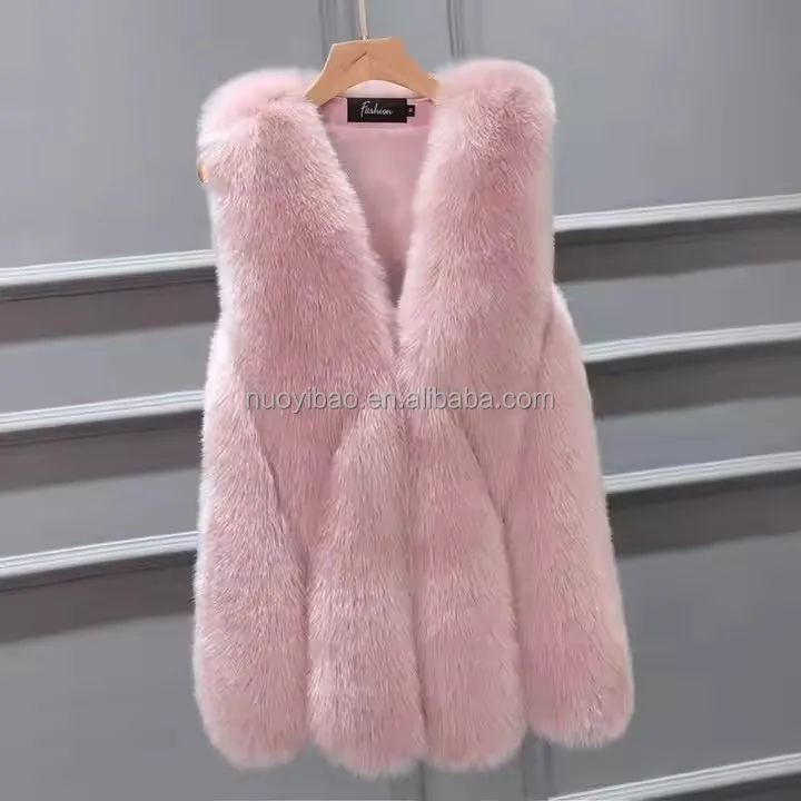 Fashion women faux fur vest coat Casual street wear Fox Fur Jacket Waistcoat Sleeveless coat lady winter fur vest