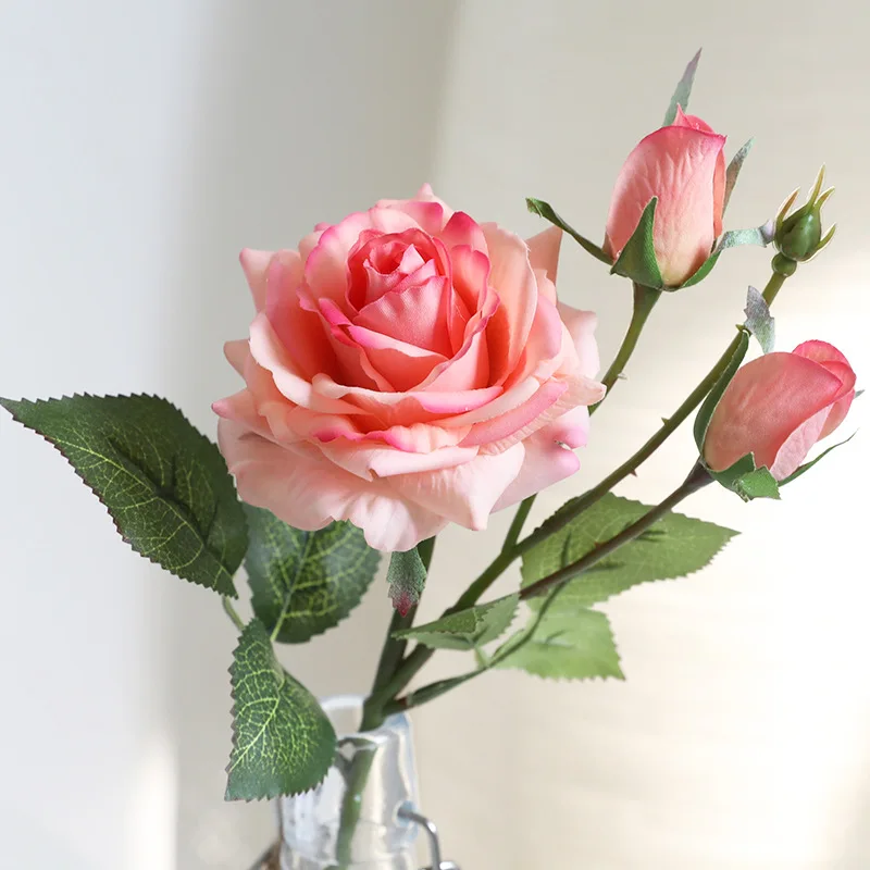 High Quality Artificial Real Touch Rose Bouquet flowers artificial home  Latex Wedding Bridal Bouquet flowers artificial