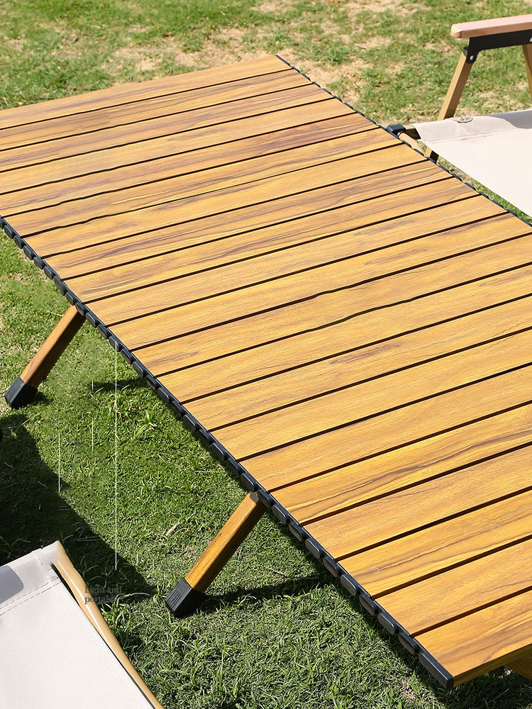 Factory Wholesale OEM ODM Multiple people large Roll Top outdoor aluminum alloy Camping Picnic Stability  Table