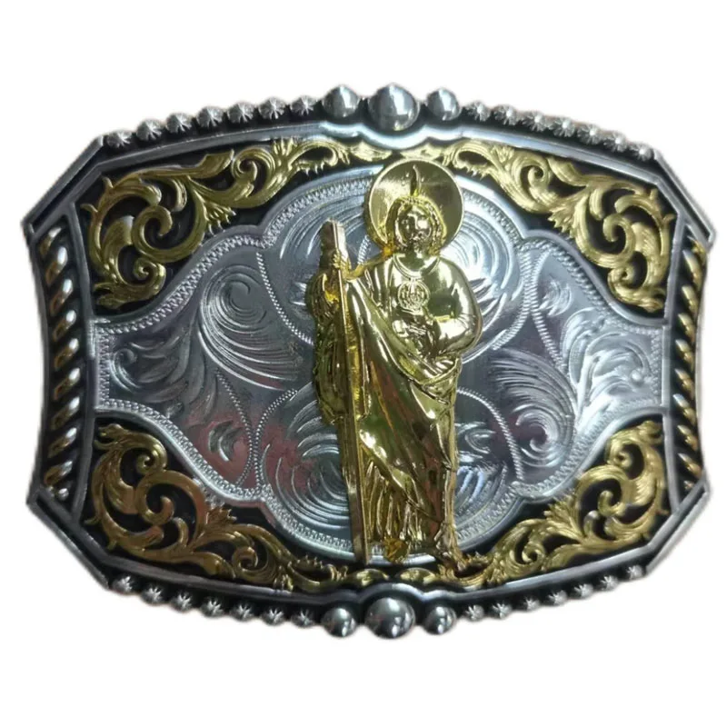 Texas State Map Flag Large Huge Rodeo Western Gold Tone Belt Buckle