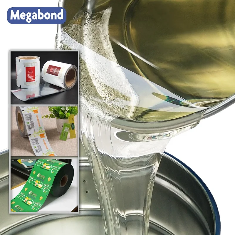 solventless PU glue for OPP VMPET  PE  PET plastic film laminating adhesive for packaging film