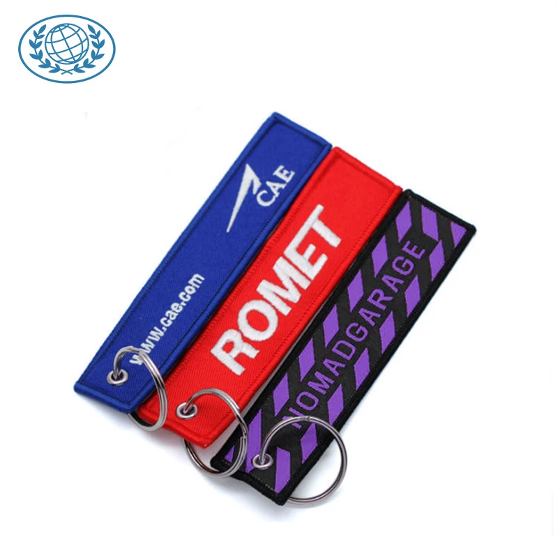 Custom Size keychain Embroidered aviation keychain before flight personnel keyrings No MOQ