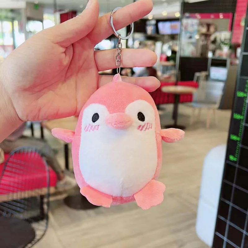 1 pc Penguin Stuffed Plush Animal Pendant Keychain Doll Stroller Toys For Children Kids Small Mini Plush Toys Baby Xmas Gift