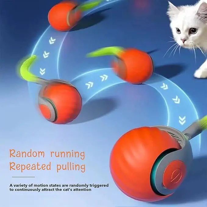 Smart Pet Toy Indoor Interactive Dog Smart Ball Toy With Rope Interactive Cat Toys USB Charger Rolling Ball For Cats
