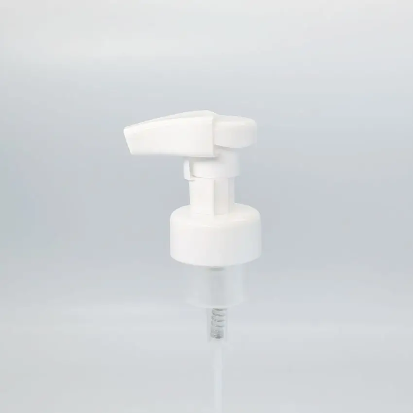Factory direct plastic hand pressure foam pump 38/410 hand washing cleansing mousse dust cover clip custom color straw length