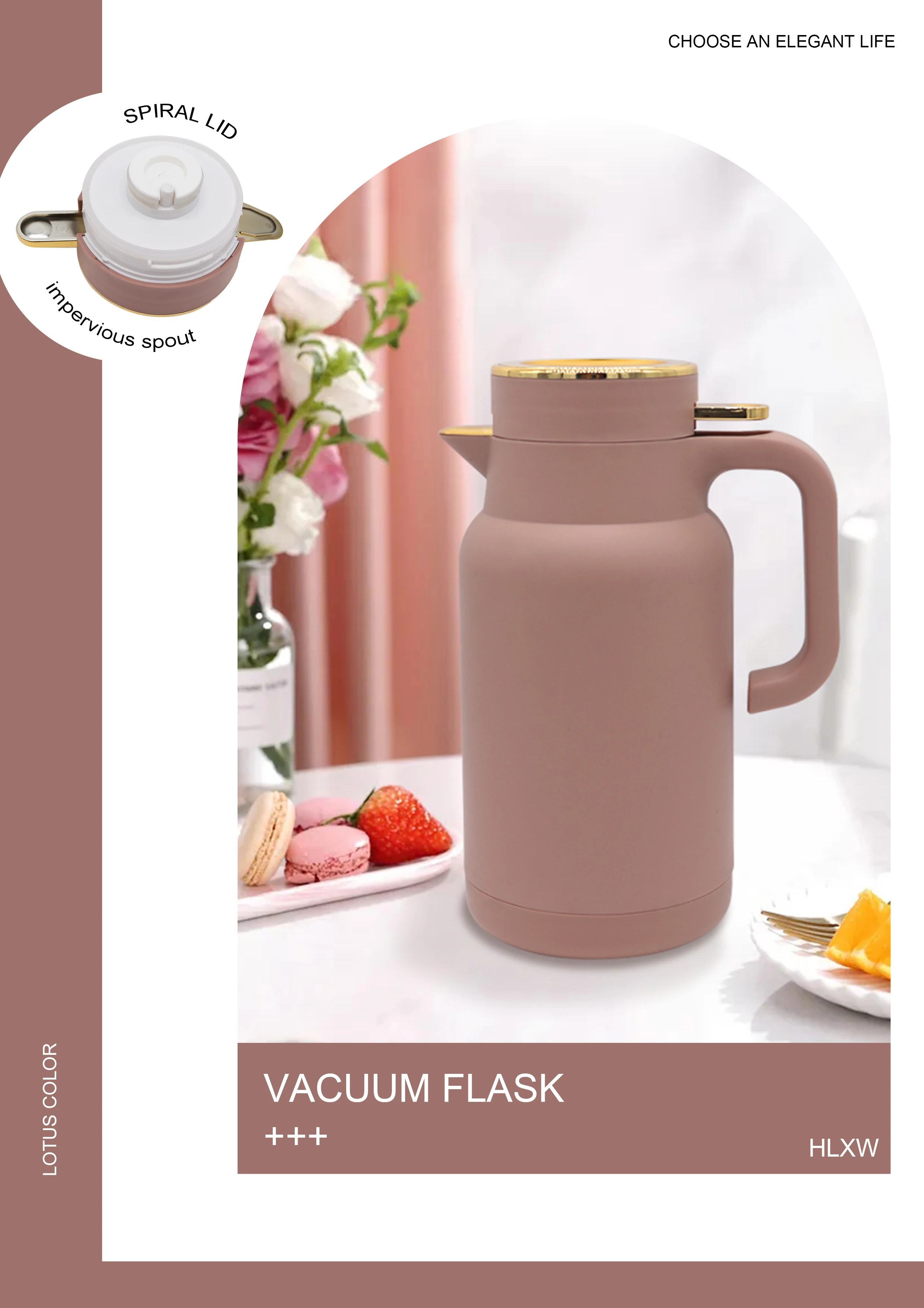 LED Temperature Digital Display 1000ML Glass Refill Insulated Vacuum Flask Vacuum Jug Pot Coffee Pot with Material Pattern