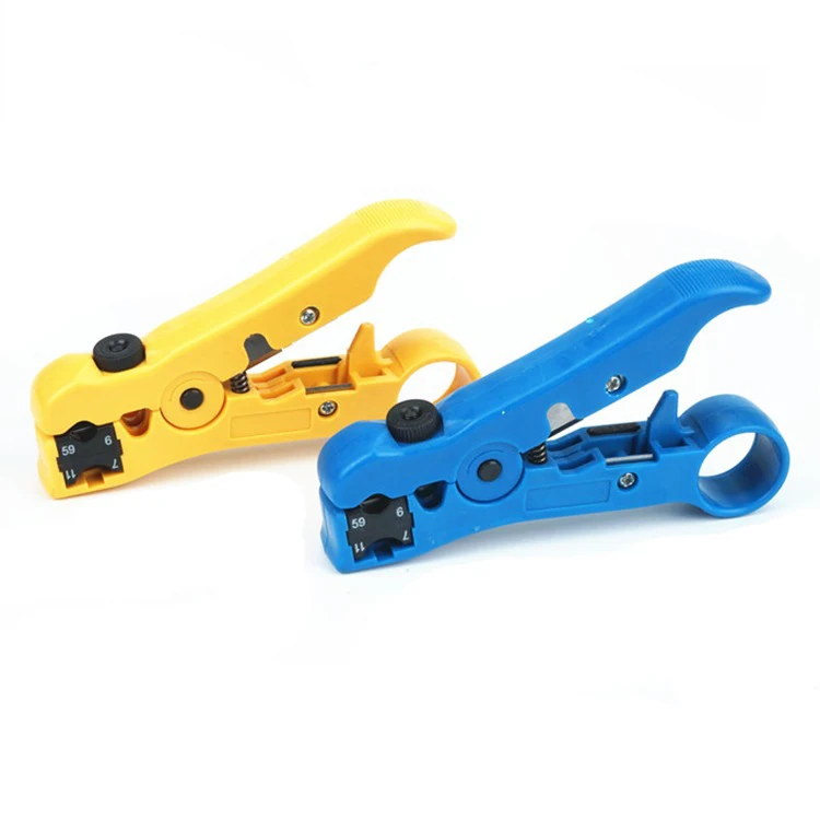 Universal Cable Stripper Cutter for Coaxial RG59, RG6, RG7, RG11,Network Cat5e, Cat6, UTP, STP,Round & Flat Cable