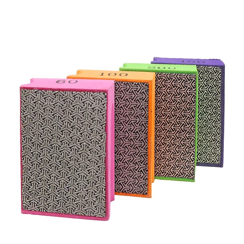Grits#60-#3000 Diamond Electroplated Abrasive Diamond Polishing Tools Pads Hand Polishing Block Pads