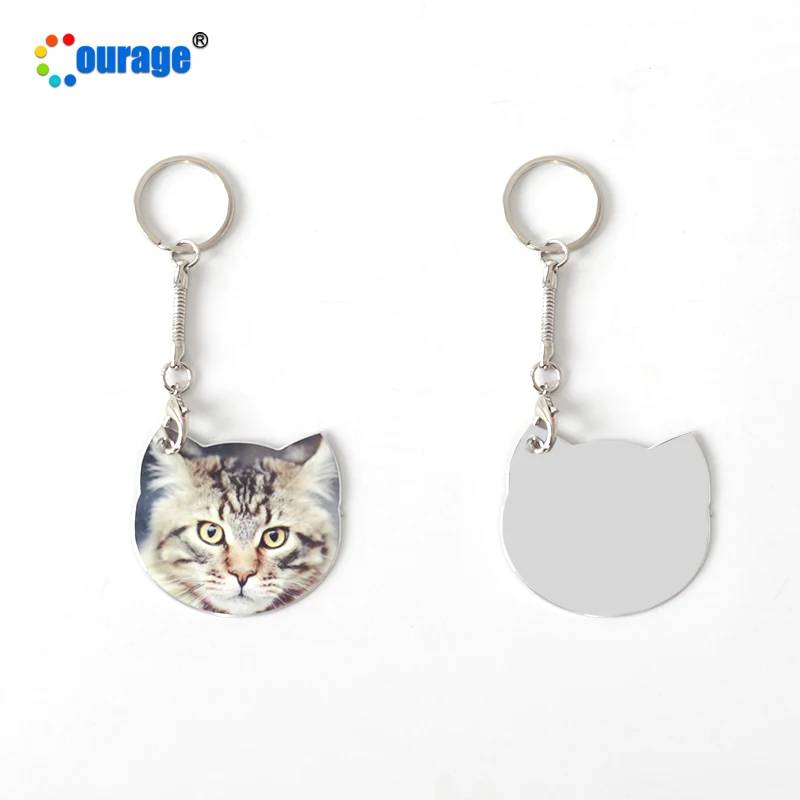 wholesale aluminum material metal sublimation blank keychain custom logo