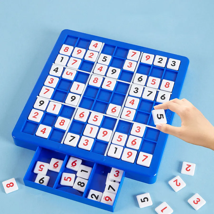 New Montessori Number Cognition Toy Educational Math Learning Children Sudoku Puzzle Board Game Number Cubes with Drawer