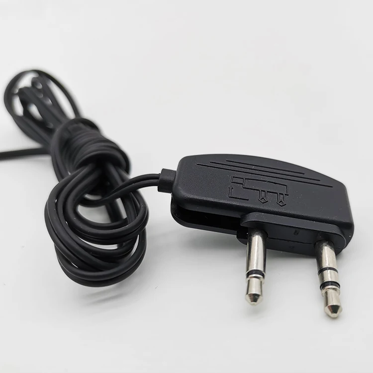 Cheap 2 Plug Retractable Wire Airline Earphone Foldable Disposable Earphone