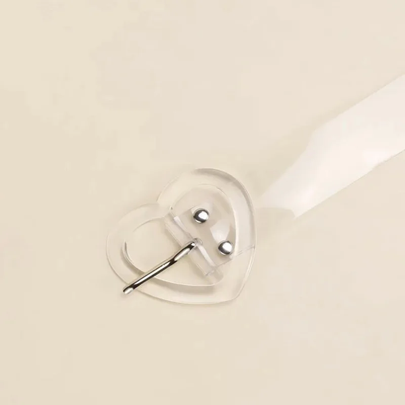 Новый прозрачный кожаный ремень с пуговицами