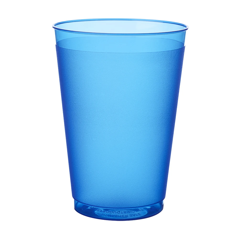 USA Made and Inventoried 12 Ounce Flex Frosted Plastic Stadium Cup 1 Color Imprint in One Location