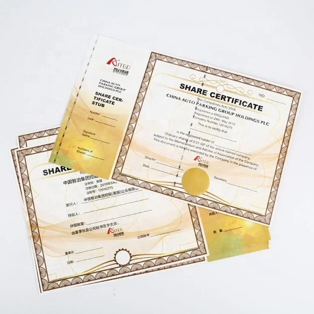 Custom watermark paper security certificate with hologram stamping anti fake degree certificate printing