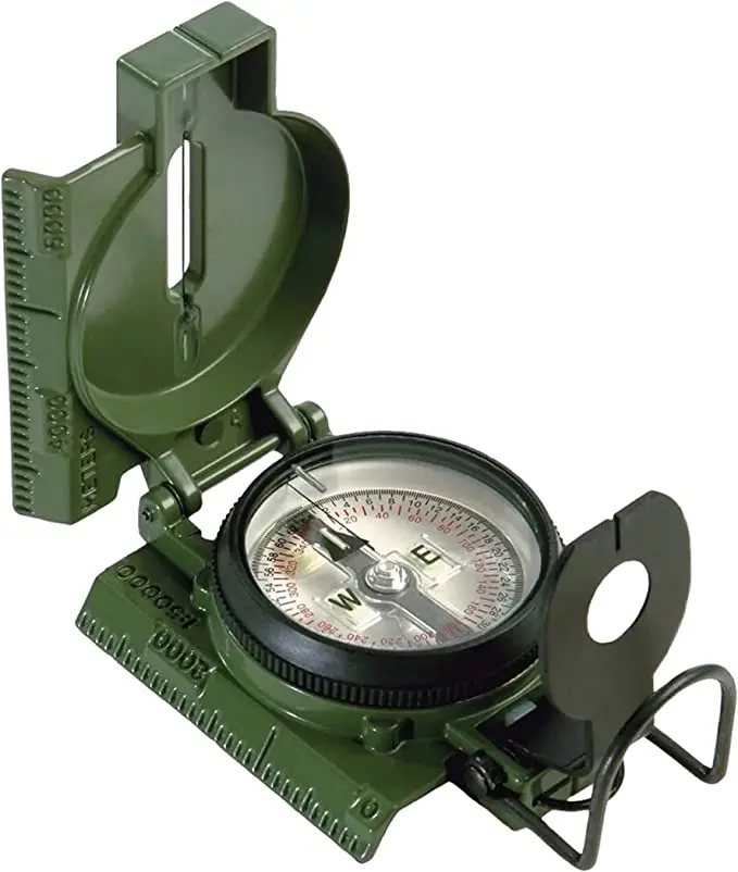 US Phosphorescent Lensatic Compass Olive Drab Accurate Waterproof Hand Held Compasses With Pouch