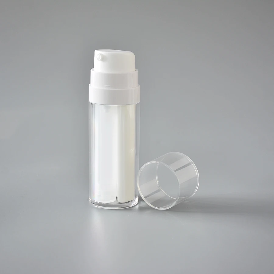 30ml+10ml White PP Plastic Airless Pump Bottle Lotion Cosmetics airless bottle