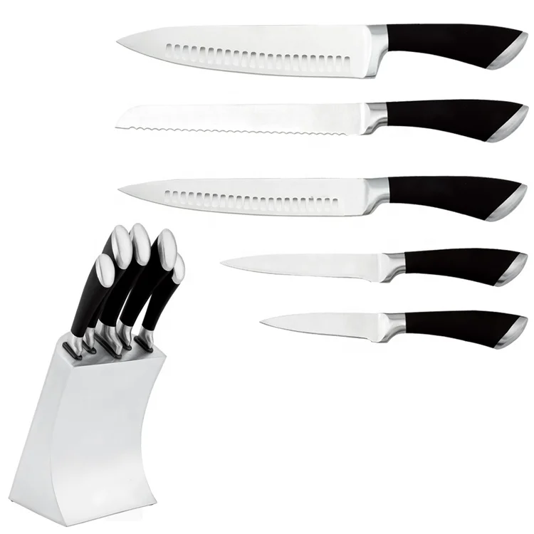 Factory Price Brand New Top Sale Stainless Steel 6 Pieces Knife Set With Holder