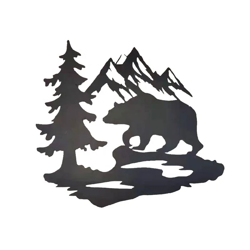 Custom Black Powder Coating Wrought Iron Metal Crafts Wall Hanging Sign Metal Art Sign