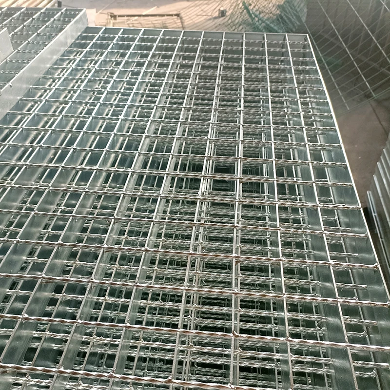 Hot dip galvanized steel grate square twisted cross bar heavy duty steel bar grating CE ISO Certificate