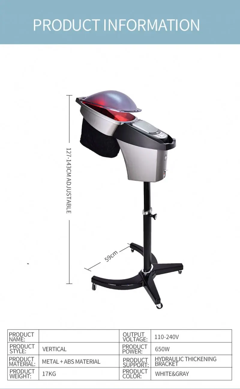 Top Supplier Professional Salon Equipment Barber Use Ozone O3 Nano Micro Mist Micromist Hair Salon Steamer Machine With Stand