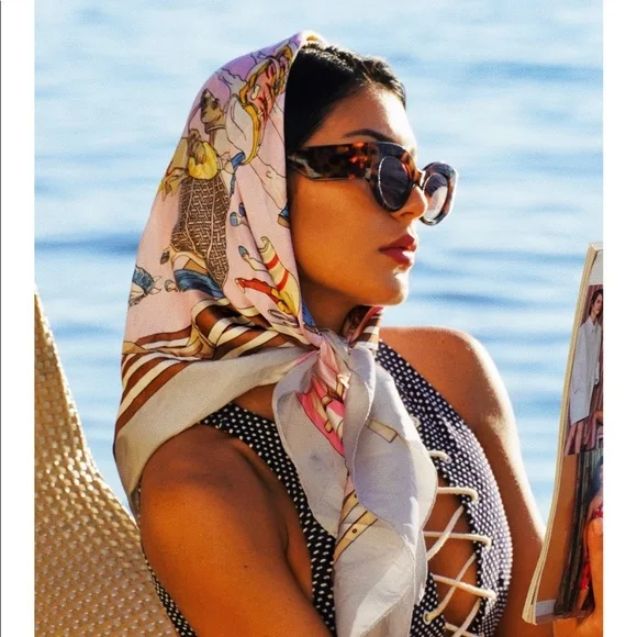 pink women silk hijab shawl 100% pure mulberry silk scarves wholesale printed custom satin silk scarf