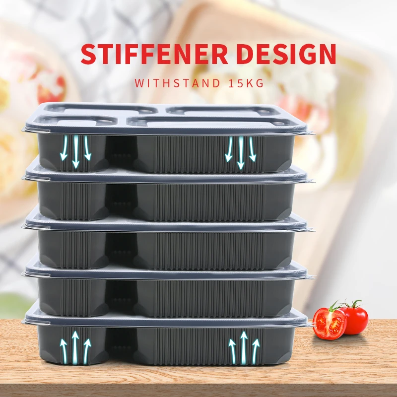 Suppliers Three Compartment Take Out Container With Lids Custom Meal Prep Container