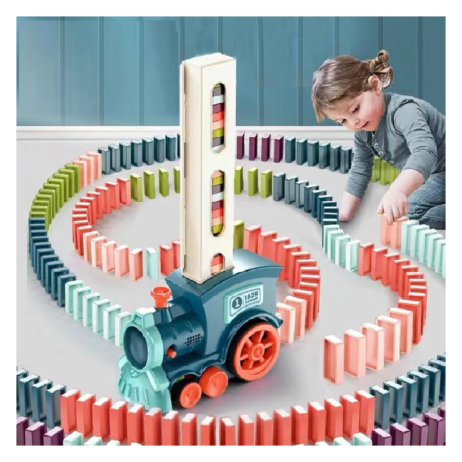 Распродажа детский игрушечный поезд домино с батареей