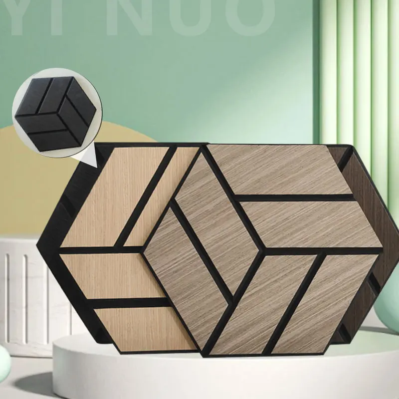 Modern Design Hexagon  Polyester Acoustic Panels for Living Room Bedroom Hotel