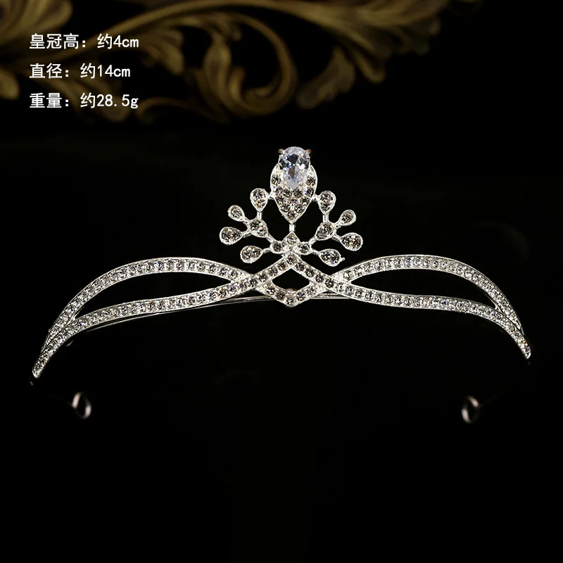 Rhinestone Bride Headband Elegant Bride Crown Rose Gold Crystal Crown Headbands Bachelorette Party Decorations