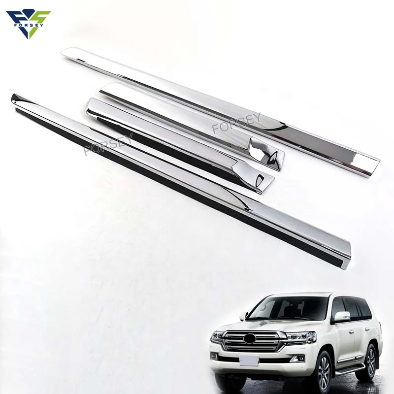 4X4 Car Door Side Moulding Plate chrome scratch door trim 3M Plastic For Land Cruiser 200 FJ200 LC200 2016+