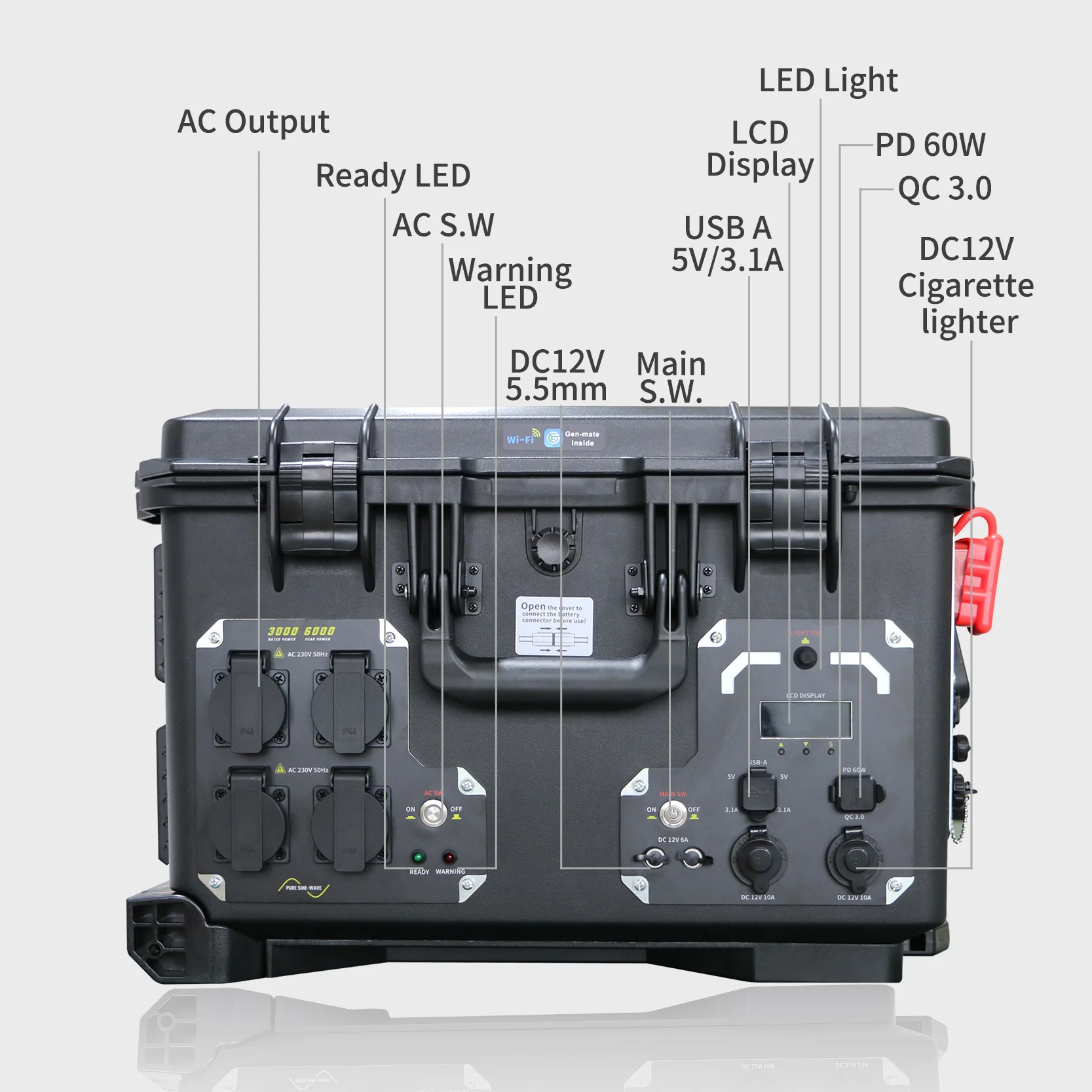 Durable LiFePO4 Battery Portable Power Station  4000W for Reliable Energy Supply