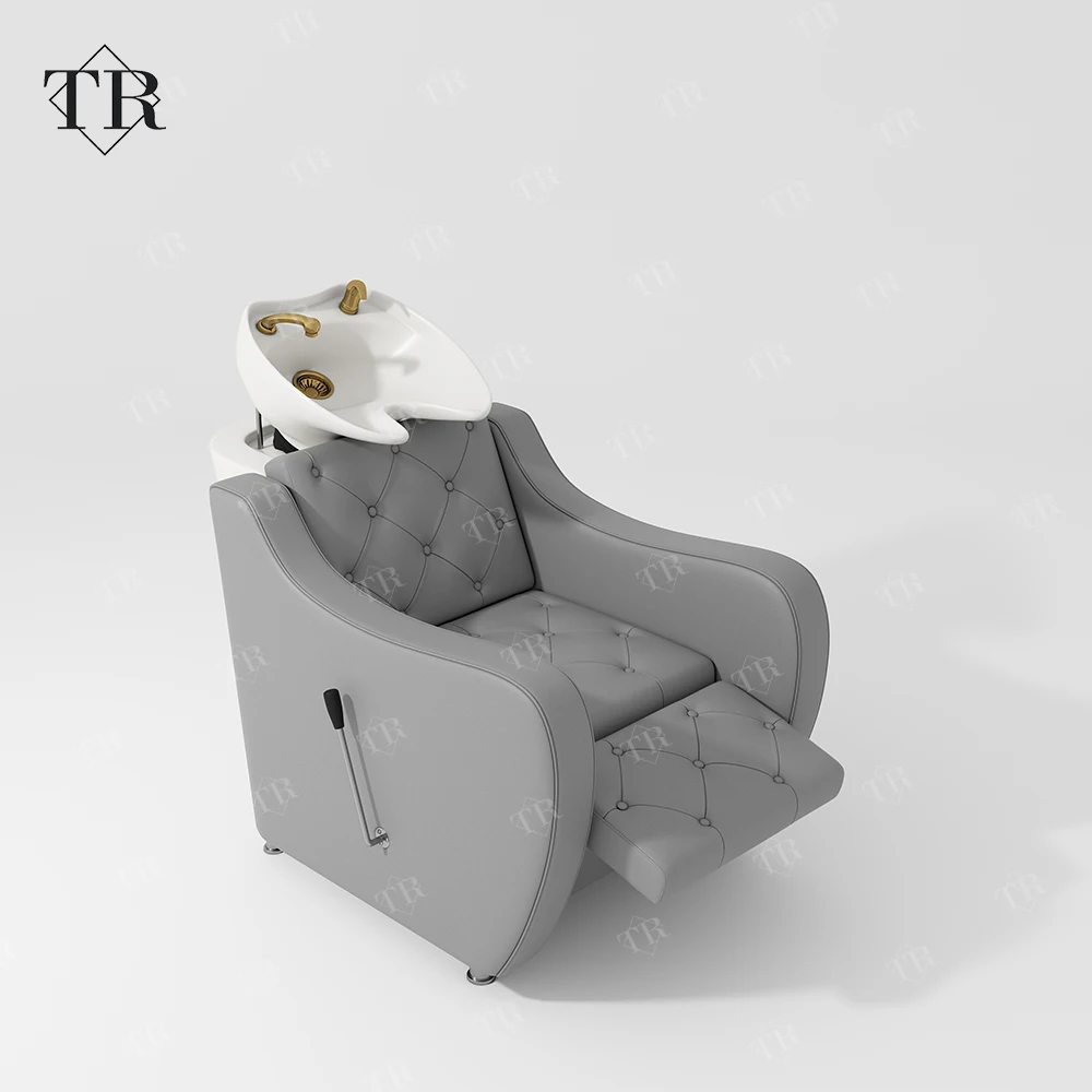 Relax Hair Therapy Shampoo Chair Head Spa Headspa Washing Salon Bed Table Set with Ceramic Water Basin Comfortable Lay Down