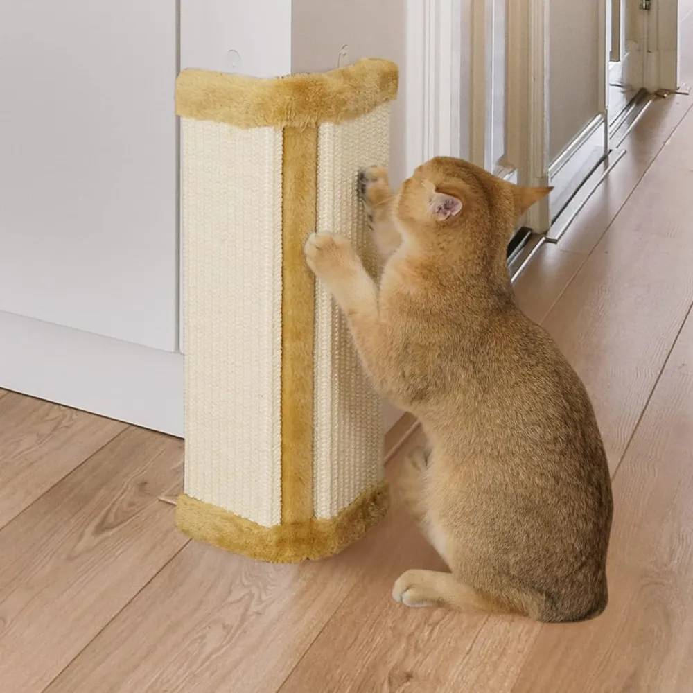 Cat Wall Corner Scratcher, Furniture Protector Kittens Scratch Board, Sisal Cat Scratching Pad