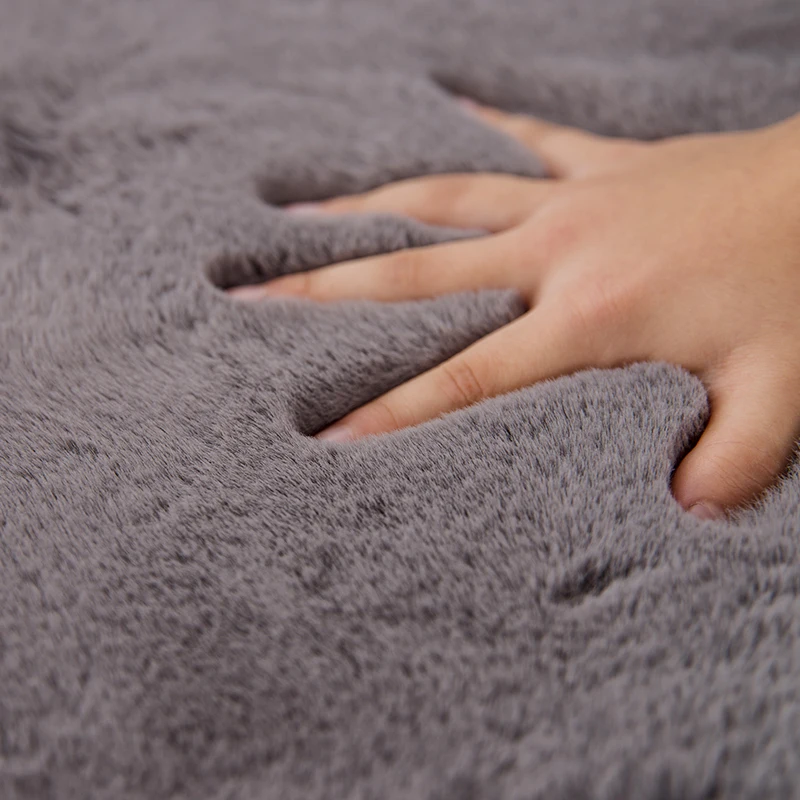 Factory Supplier custom modern decoration hotel soft rabbit skin fluffy floor carpets rugs for living room