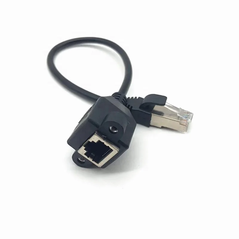 High Quality Panel mount RJ45 Male to RJ45 Female extension 8P8C rj45 cables