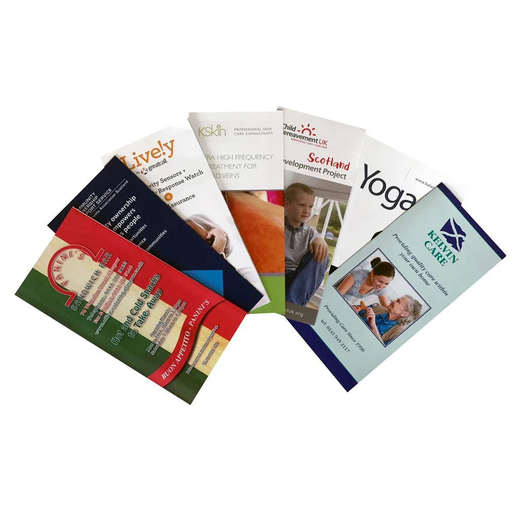Custom Folded Trifold Leaflet Printing Promotion Custom flyer/booklet/leaflet/manual/brochure/menu/poster foldout