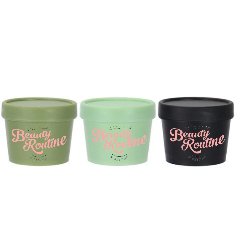 Factory colored black soap scrub 50g 100g 200g black jar 4oz plastic body butter containers with lid spatula