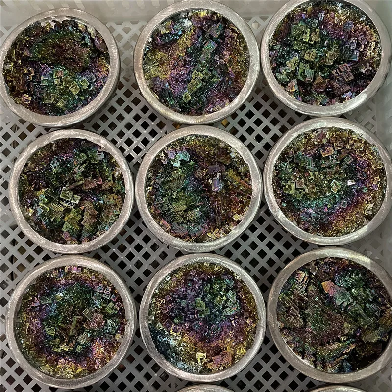 Natural Gemstone Seven Colour Bismuth Bowl Treasure Ore cornucopia Mineral Specimen For Home Decoration