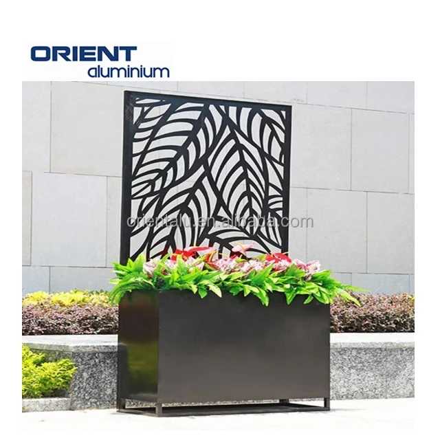 Laser cutting flower metal garden pot screen patio balcony planter privacy screen