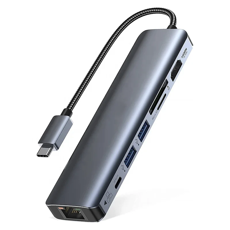 
4K 60Hz USB C Hub Multiport Adapter USB C HUB 7 in 1 Converter Adapter Multifunctional HUB Splitter Docking Station 