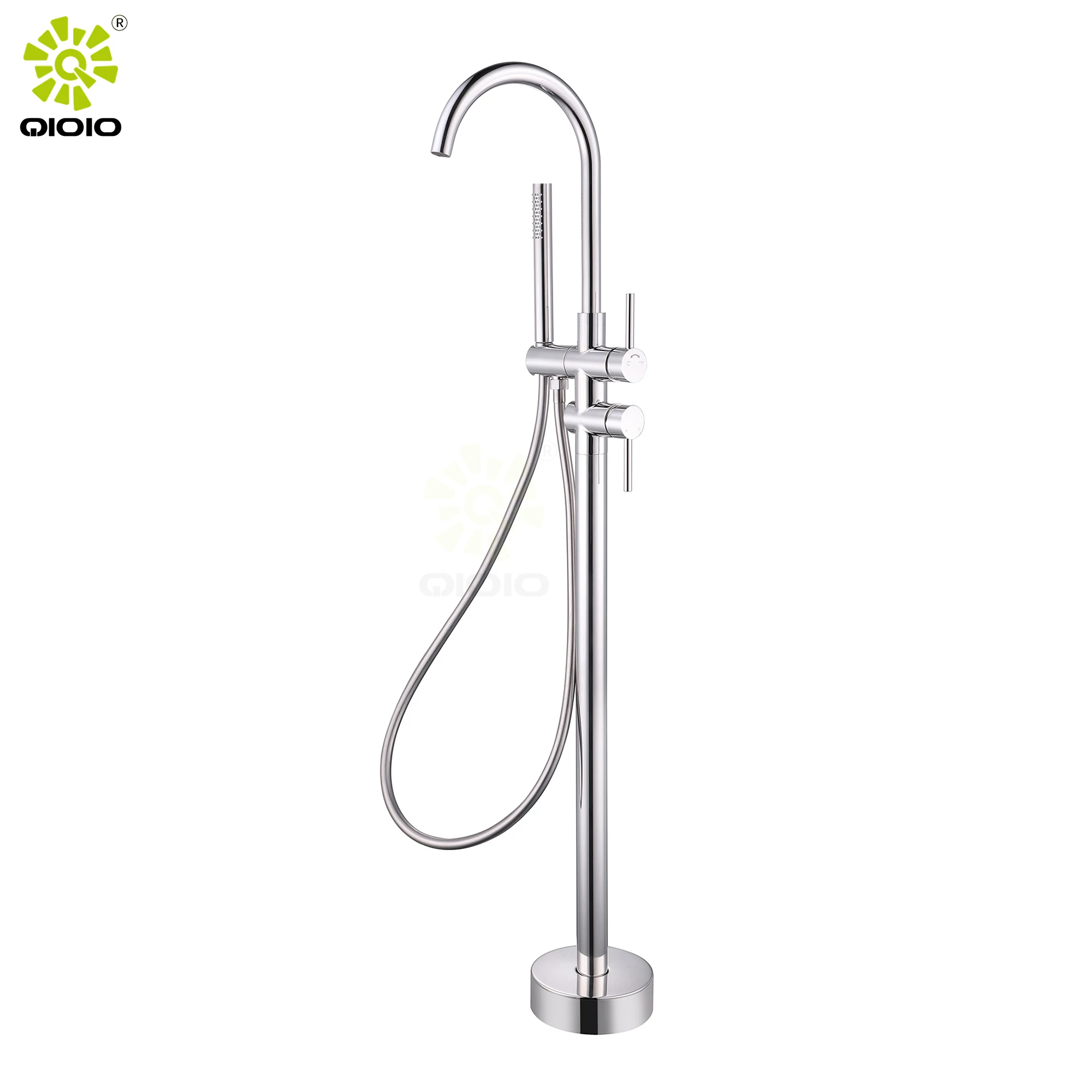304 stainless steel mounted Free Standing Bath Shower Mixer bathroom upc floor stand bathtub faucet