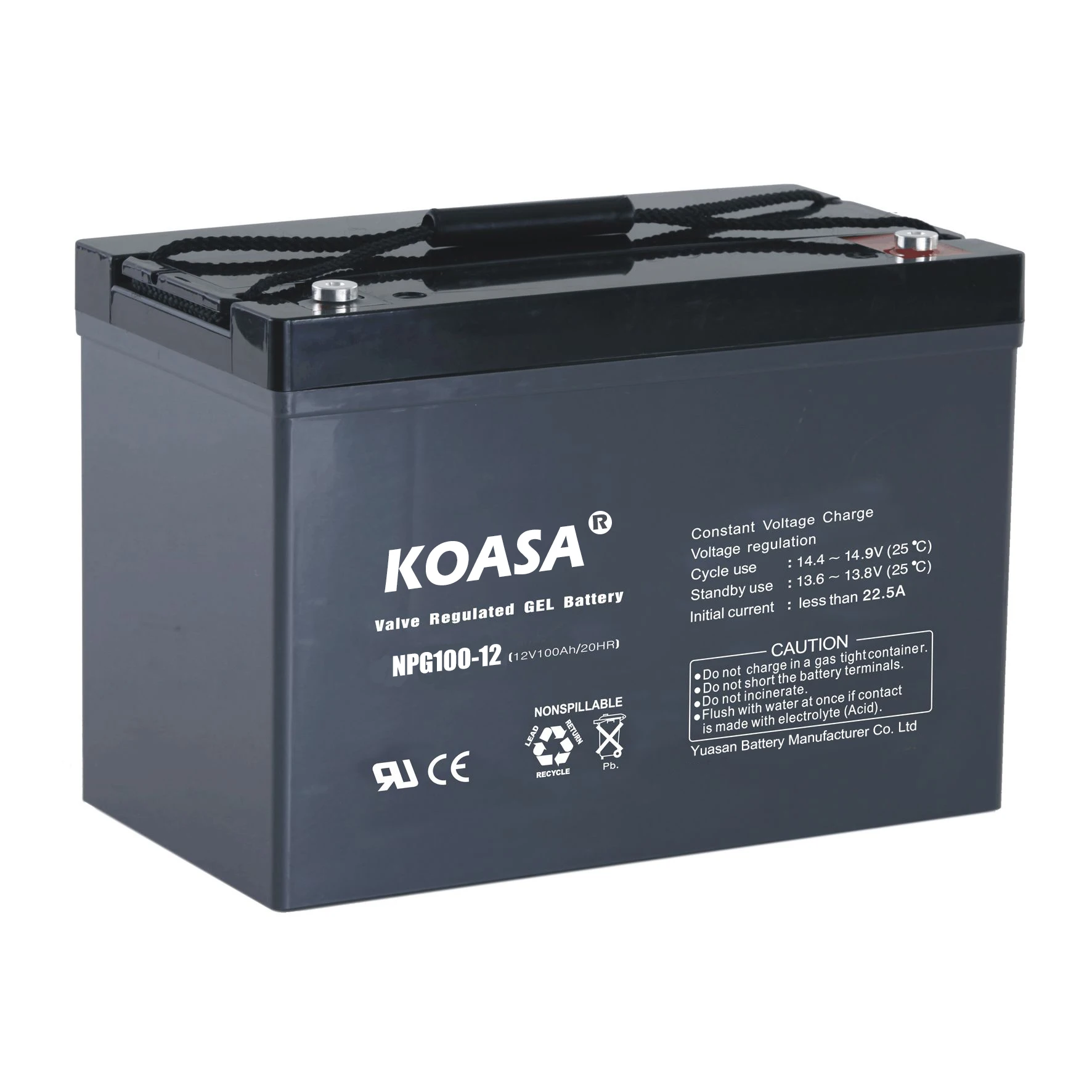 KOASA NPG100-12 Deep Cycle Batteries 12V 100AH  Lead Acid Gel Battery