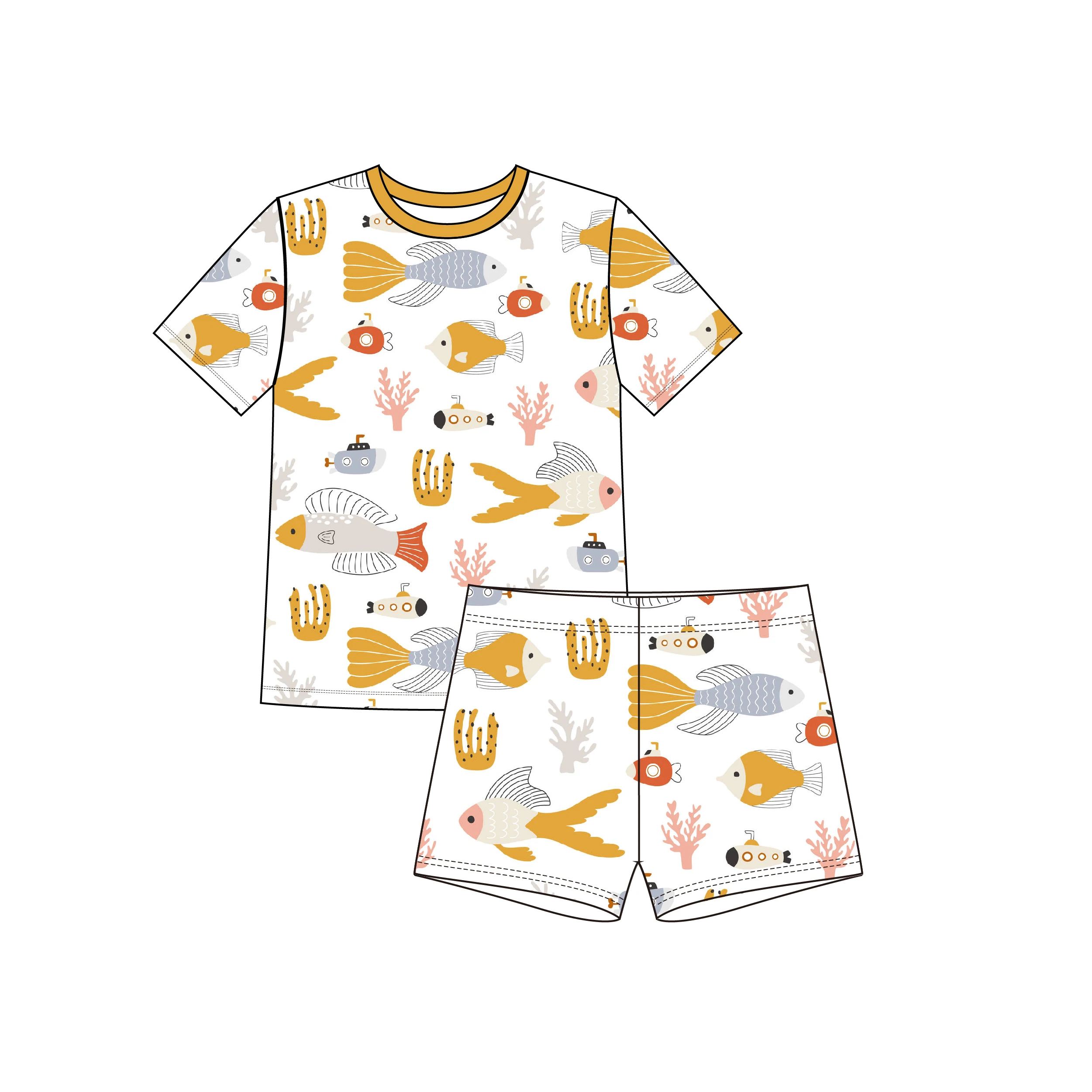 Custom Toddler Rash Guard Fashion Print 2 Piece Kids Swimming Wear Baby Boy Swimwear