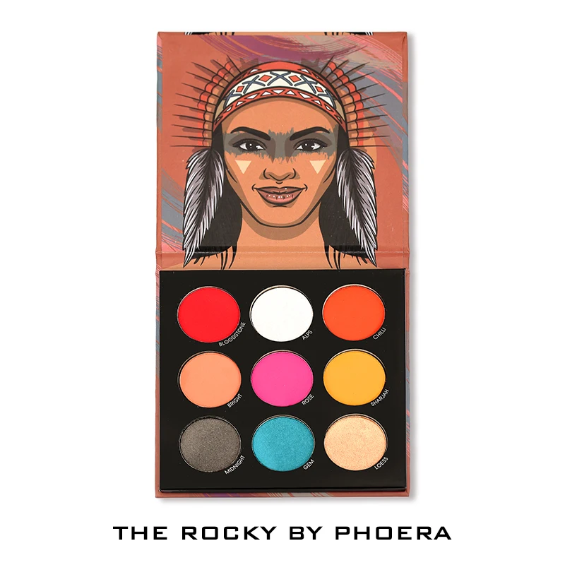 PHOERA 9 COLORS Makeup Eyeshadow Palette Metallic Eyeshadow Palette