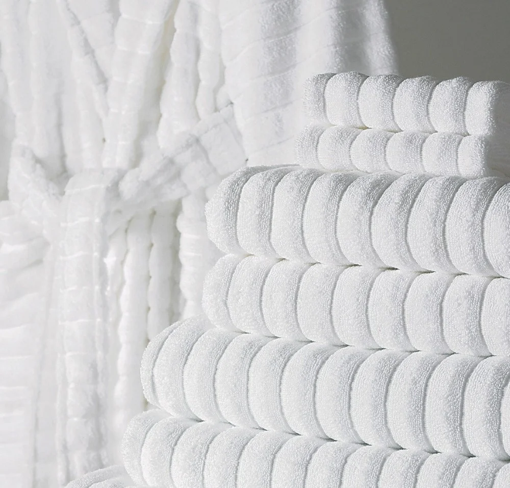 wholesale towels 100% Cotton Jacquard towel Classic Turkish Towels Jacquard Rib Style White Jumbo Bath Sheet