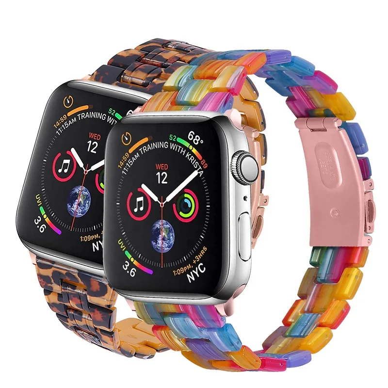 
Luxury Fashion Resin Slim Watch Strap for Apple Watch SE/6/5/4/3/2/1 Thin Waist Resin Watch Band 