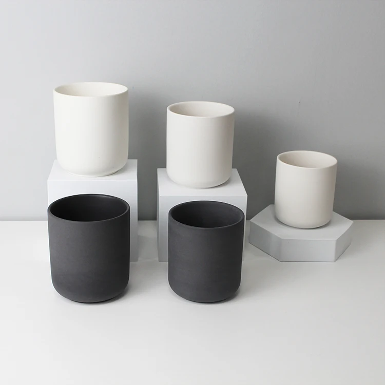 2022 OEM ODM Kerzenglas Wholesale Black White Luxury Ceramic Candle Jars With Lid And Boxes