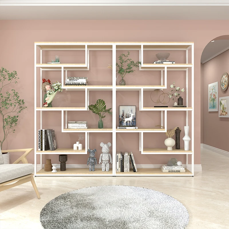Northern europe style simple storage arch light livingroom bedroom  metal bookcase shelf